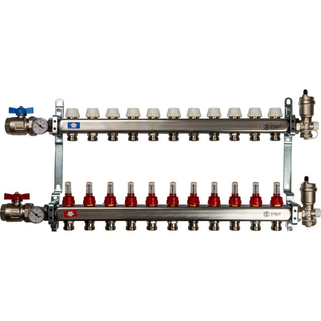 Коллекторный блок STOUT 1"х11х3/4" SMS 0907 000011 Коллекторный блок STOUT 1"х11х3/4" SMS 0907 000011