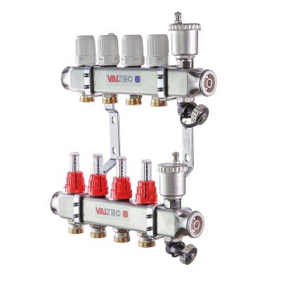 Коллекторный блок Valtec 1", 8 x 3/4" евроконус VTc.586.EMNX.0608 Коллекторный блок Valtec 1", 8 x 3/4" евроконус VTc.586.EMNX.0608