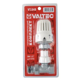 Клапан с термостатической головкой для радиатора прямой Valtec 1/2 VT.048.N.04