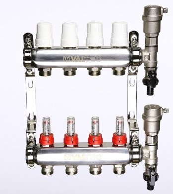 Коллекторный блок Valtec VTc.589.EMNX.0604 1", 4 x 3/4 Коллекторный блок Valtec VTc.589.EMNX.0604 1", 4 x 3/4