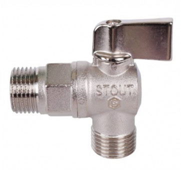 Кран шаровой угловой для стиральных машин STOUT 1/2х1/2 SVB-0059-001212 Кран шаровой угловой для стиральных машин STOUT 1/2х1/2 SVB-0059-001212