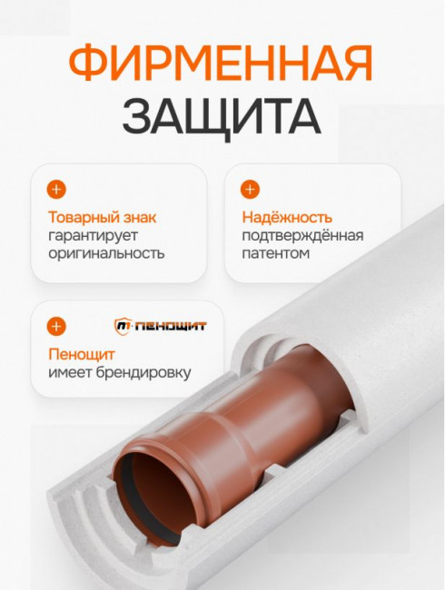 Теплоизоляция ППС 110х50 Пенощит формованная 1 метр