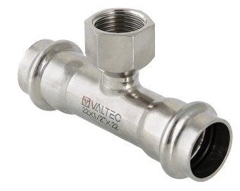 Тройник из нержавеющей стали с внутренней резьбой Valtec 28х3/4 Тройник из нержавеющей стали с внутренней резьбой Valtec 28х3/4