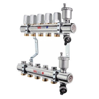 Коллекторный блок Valtec VTc.594.EMNX.0607 1", 7 x 3/4" евроконус Коллекторный блок Valtec VTc.594.EMNX.0607 1", 7 x 3/4" евроконус