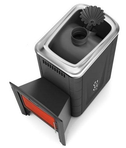 Дровяная банная печь TMF АНГАРА 2012 Inox Витра ЗК ТО антрацит