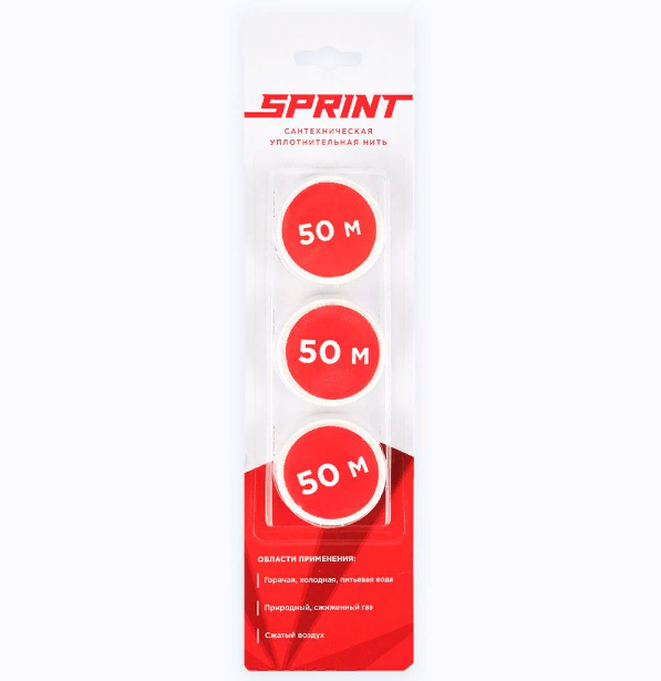 Нить уплотнительная Sprint набор катушек 3шт 50 м Нить уплотнительная Sprint набор катушек 3шт 50 м