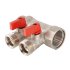 Коллектор с отсекающими кранами Valtec 1"х2 выхода Евроконус 3/4 VTc.580.NE.0602 Коллектор с отсекающими кранами Valtec 1"х2 выхода Евроконус 3/4 VTc.580.NE.0602