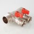 Коллектор с отсекающими кранами Valtec 1"х3 выхода Евроконус 3/4 VTc.580.NE.0603