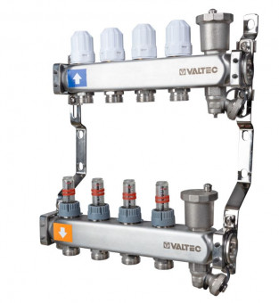 Коллекторный блок Valtec VTc.579.EMNX.0603 на 3 выхода с расходомерами 