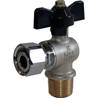 Кран шаровой угловой с накидной гайкой наружная резьба STOUT 1/2"х1/2" SVB-0010-000015 Кран шаровой угловой с накидной гайкой наружная резьба STOUT 1/2"х1/2" SVB-0010-000015
