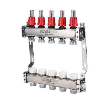 Коллекторный блок Valtec VTc.584.EMNX.0608 1", 8 x 3/4" евроконус Коллекторный блок Valtec VTc.584.EMNX.0608 1", 8 x 3/4" евроконус
