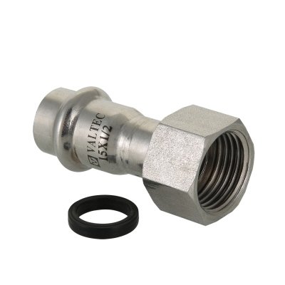 Соединитель из нержавеющей стали с накидной гайкой Valtec 12х1/2"
