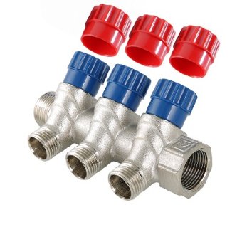 Коллектор с регулировочными вентилями и наружной резьбой Valtec 3/4*3*1/2 VT.560.N